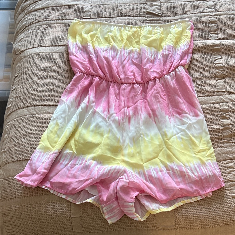 Pink Lily White and Pink Romper
